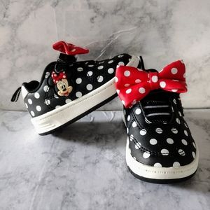 Minnie Mouse Girls Shoes with Red Bow - Kids Athletic Fashion Sneakers